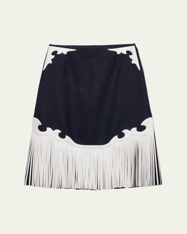 Western Leather Fringe Skirt